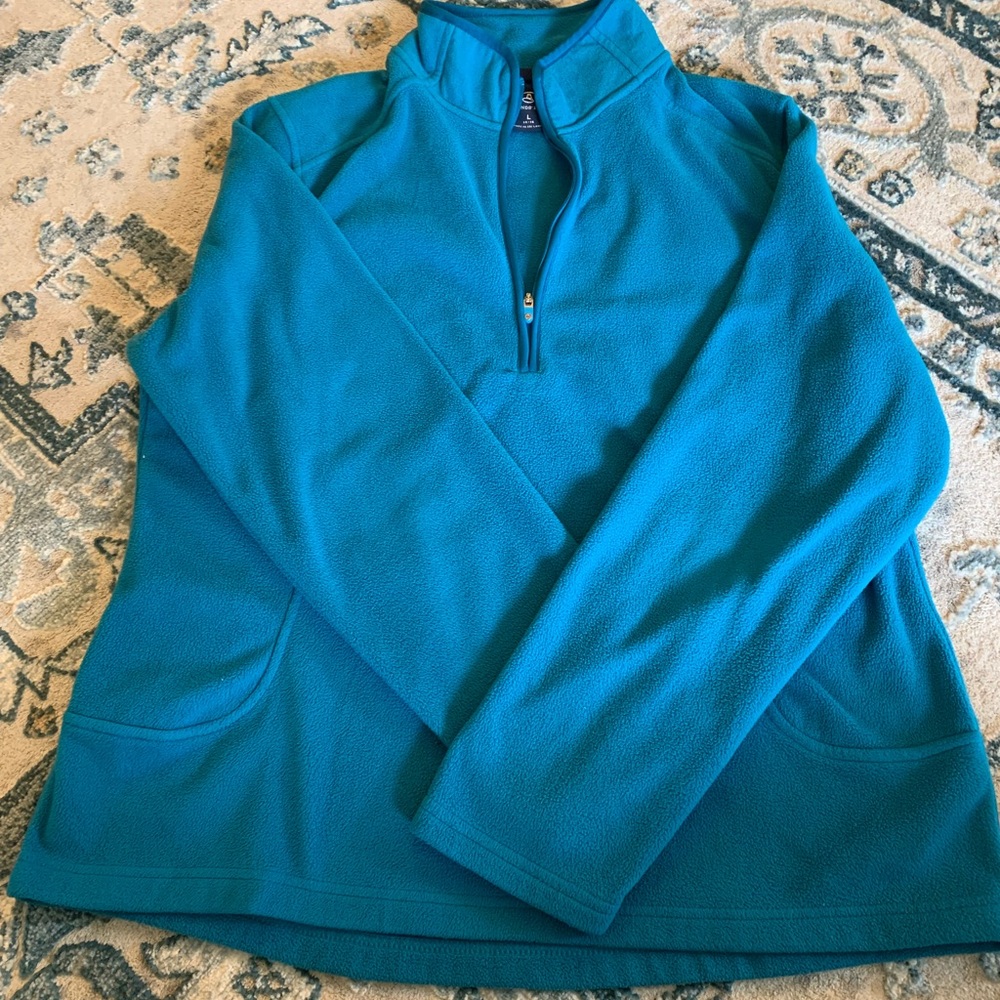 Lands’ End blue quarter zip sweater